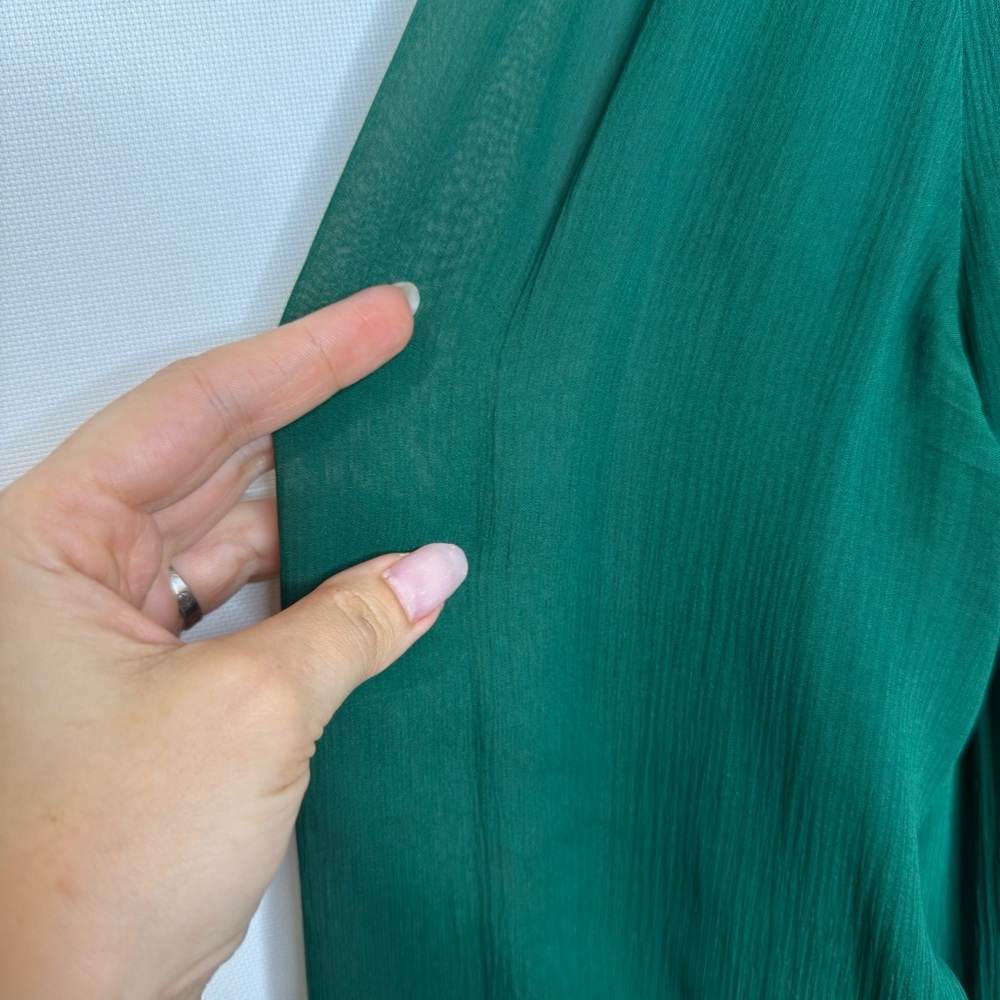 Sezane 100% silk green dress size 38/M - Picture 6 of 10